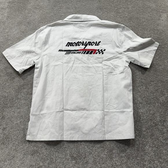 Lark & Owl Motorsport Camp Collar Shirt Gray Cotton XL Racing Embroidered Light - Picture 10 of 10